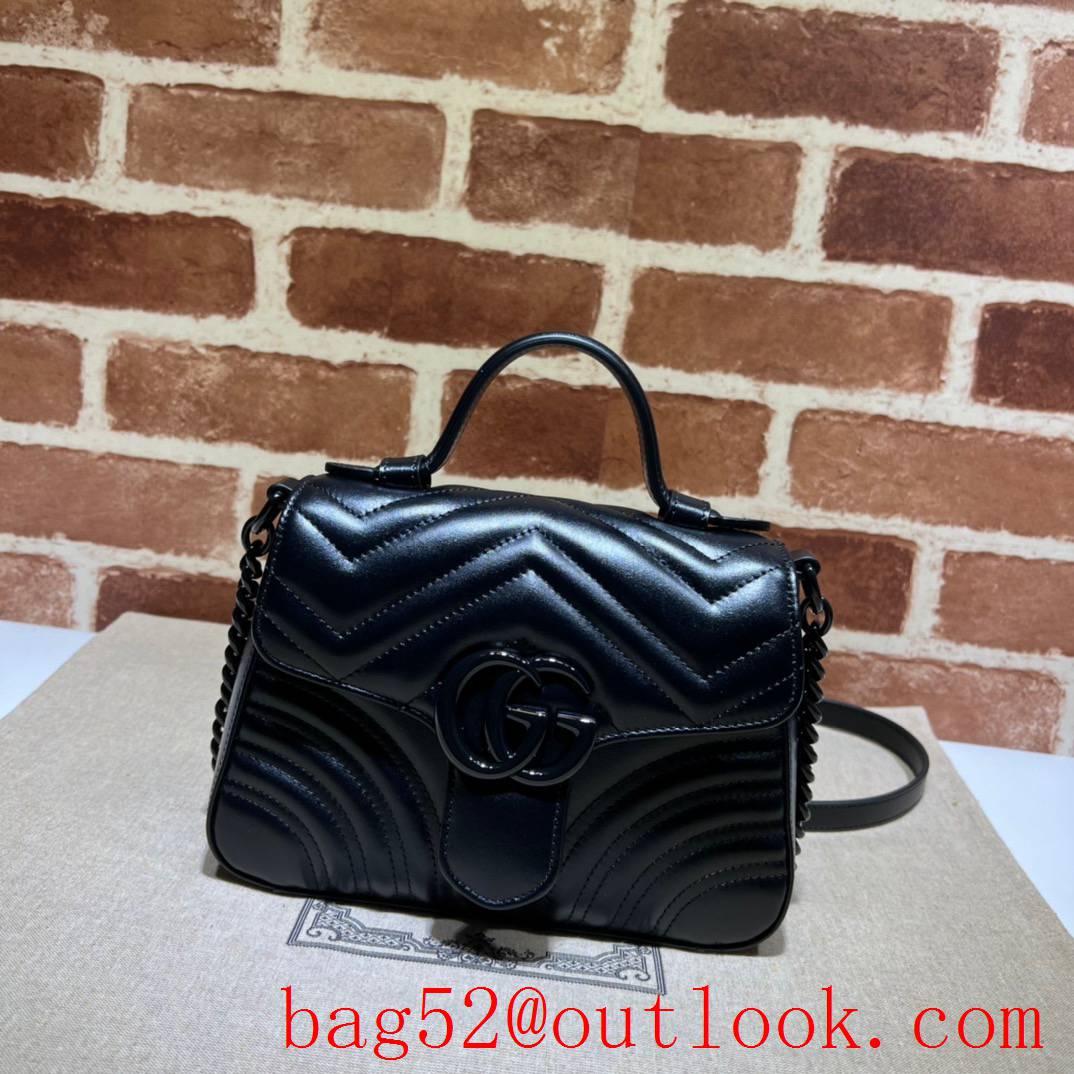 Gucci black GG chain women Marmont handbag bag