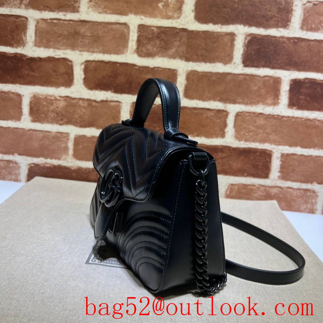 Gucci black GG chain women Marmont handbag bag