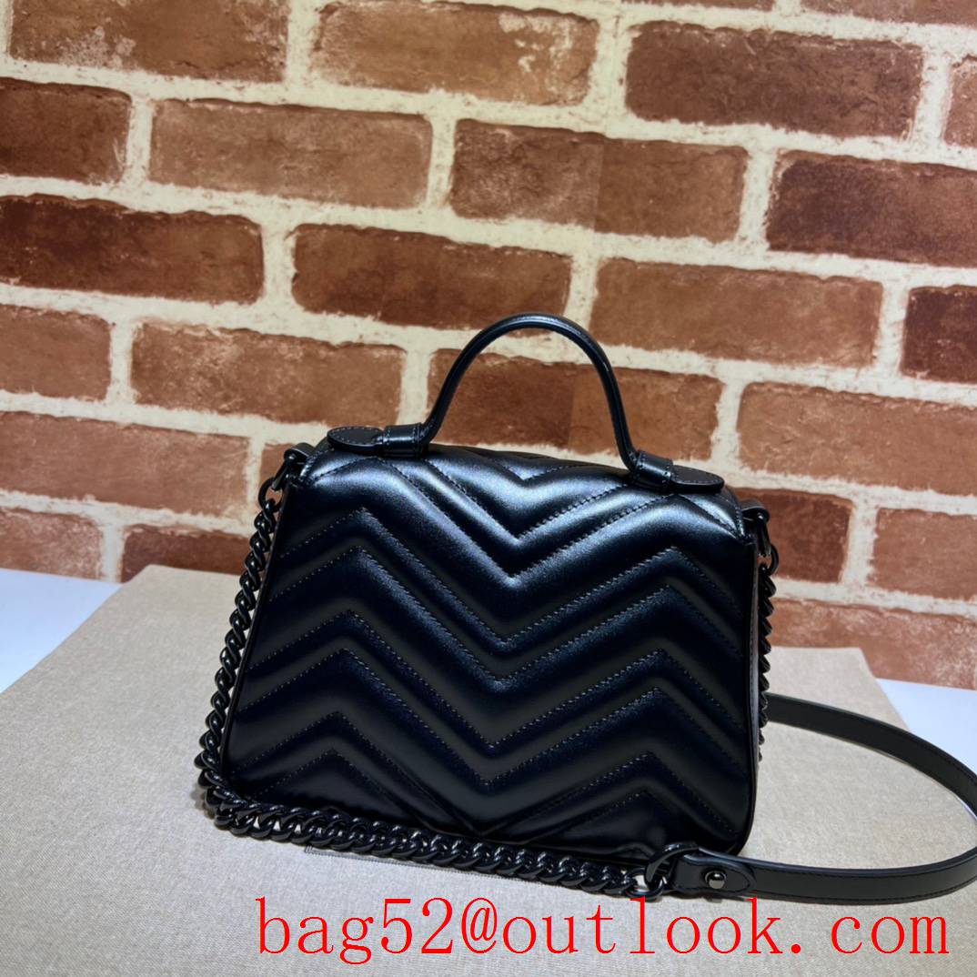 Gucci black GG chain women Marmont handbag bag