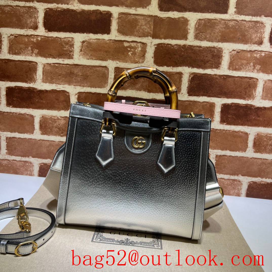 Gucci sliver Gucci Diana Bamboo Small Tote handbag bag