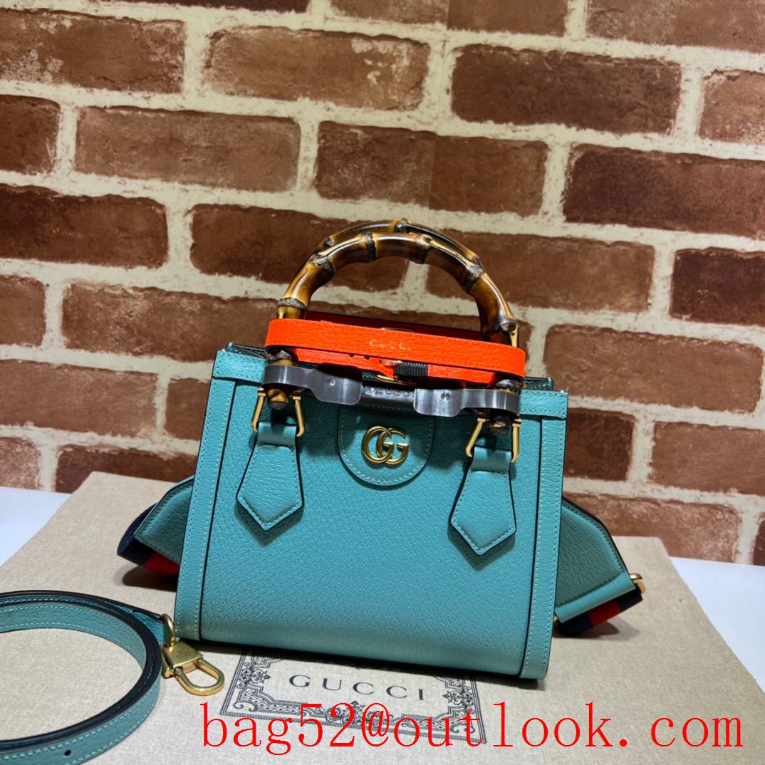 Gucci blue Diana Bamboo Mini Tote handbag bag