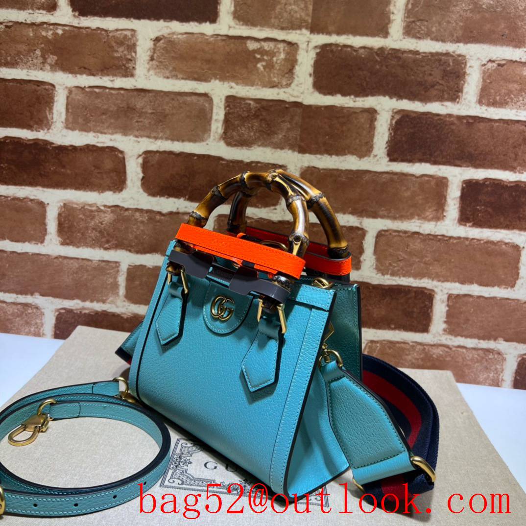 Gucci blue Diana Bamboo Mini Tote handbag bag