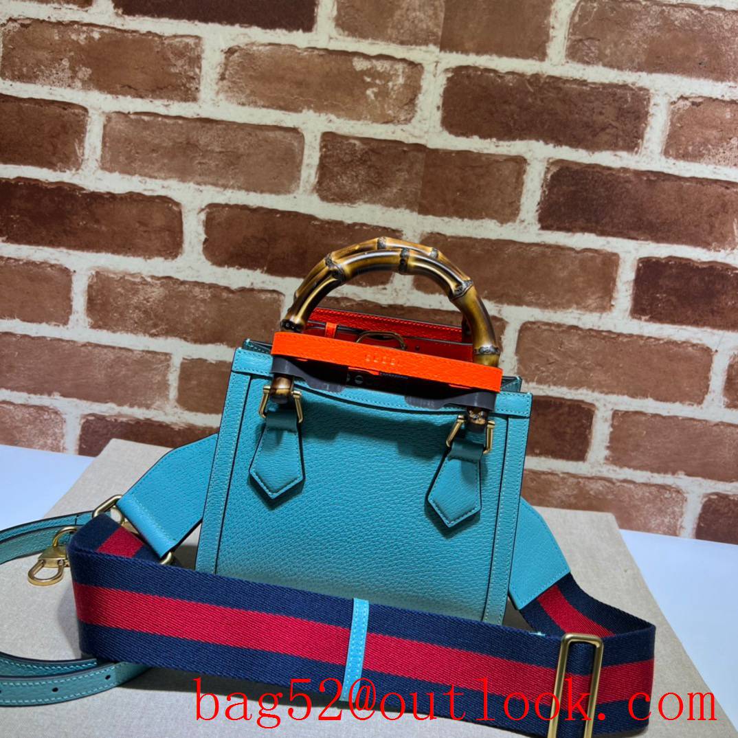 Gucci blue Diana Bamboo Mini Tote handbag bag