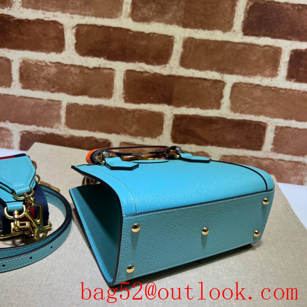 Gucci blue Diana Bamboo Mini Tote handbag bag