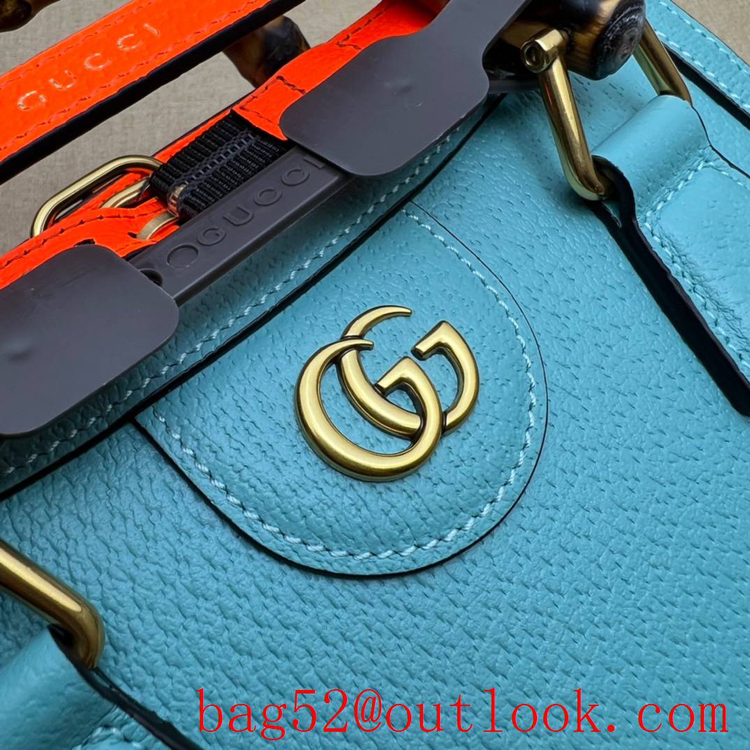 Gucci blue Diana Bamboo Mini Tote handbag bag