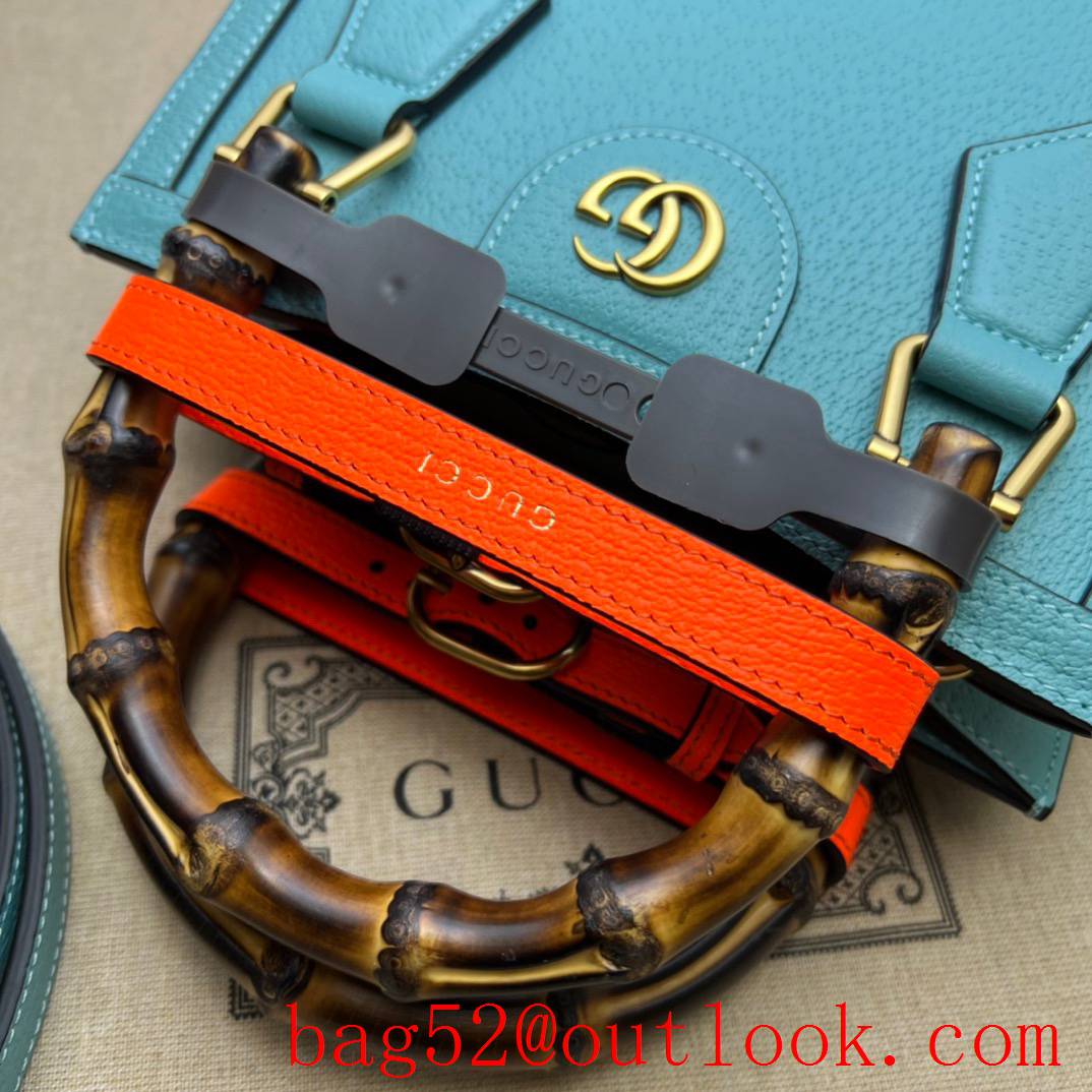 Gucci blue Diana Bamboo Mini Tote handbag bag