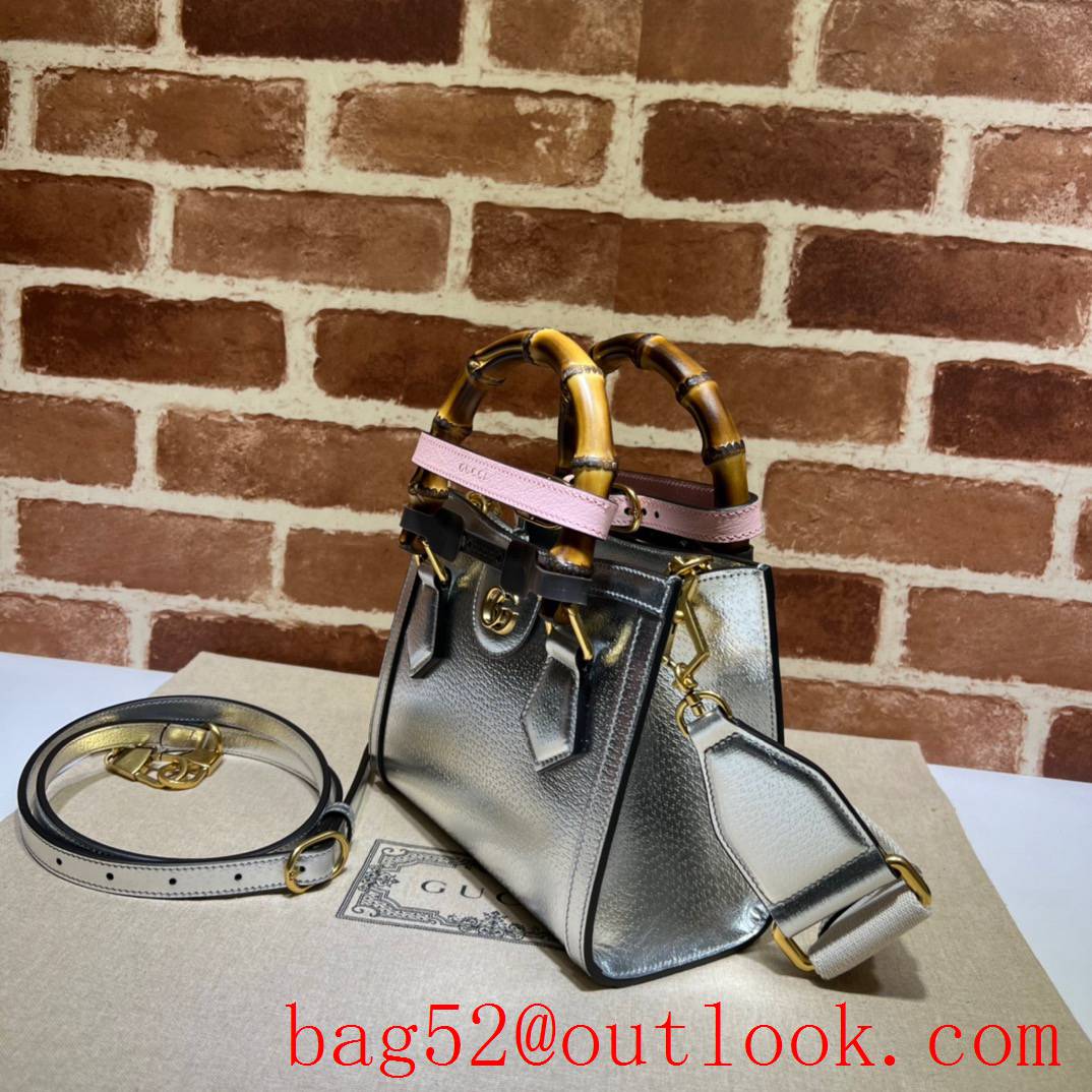 Gucci Gucci Diana Bamboo Mini Tote sliver handbag bag