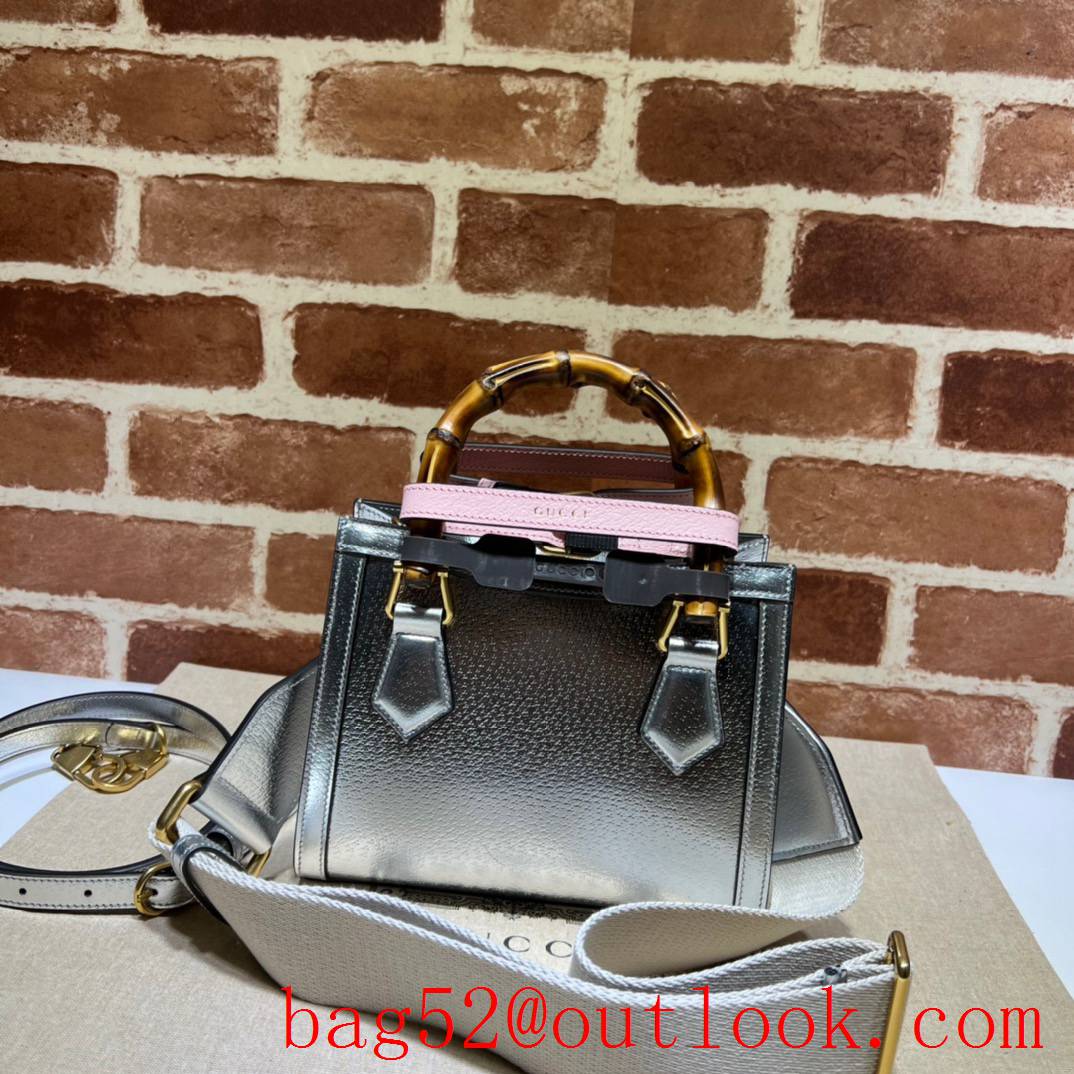 Gucci Gucci Diana Bamboo Mini Tote sliver handbag bag
