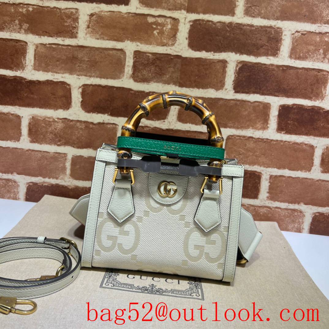 Gucci Diana Bamboo Mini Tote white handbag bag