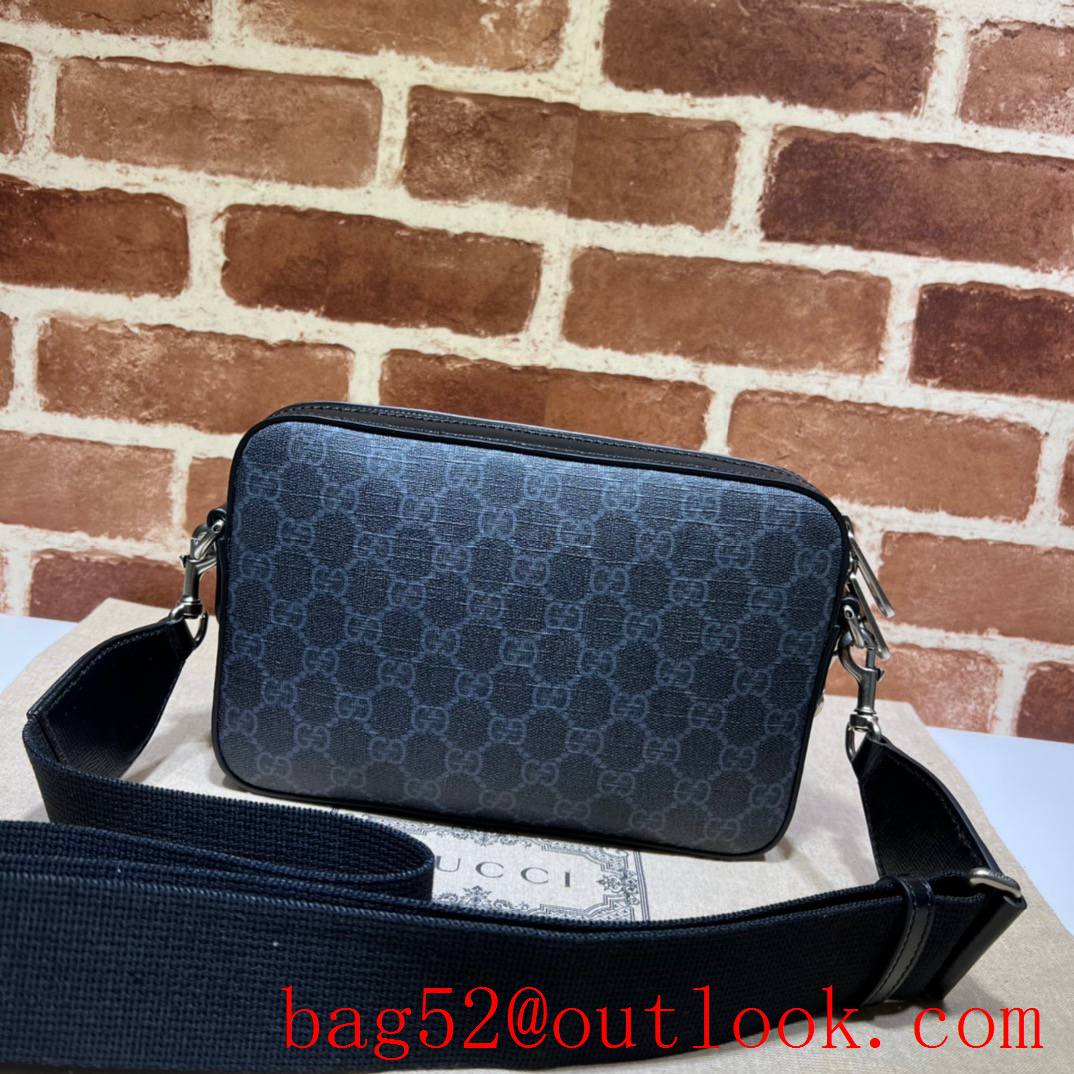 Gucci black men shoulder denim fabric handbag bag