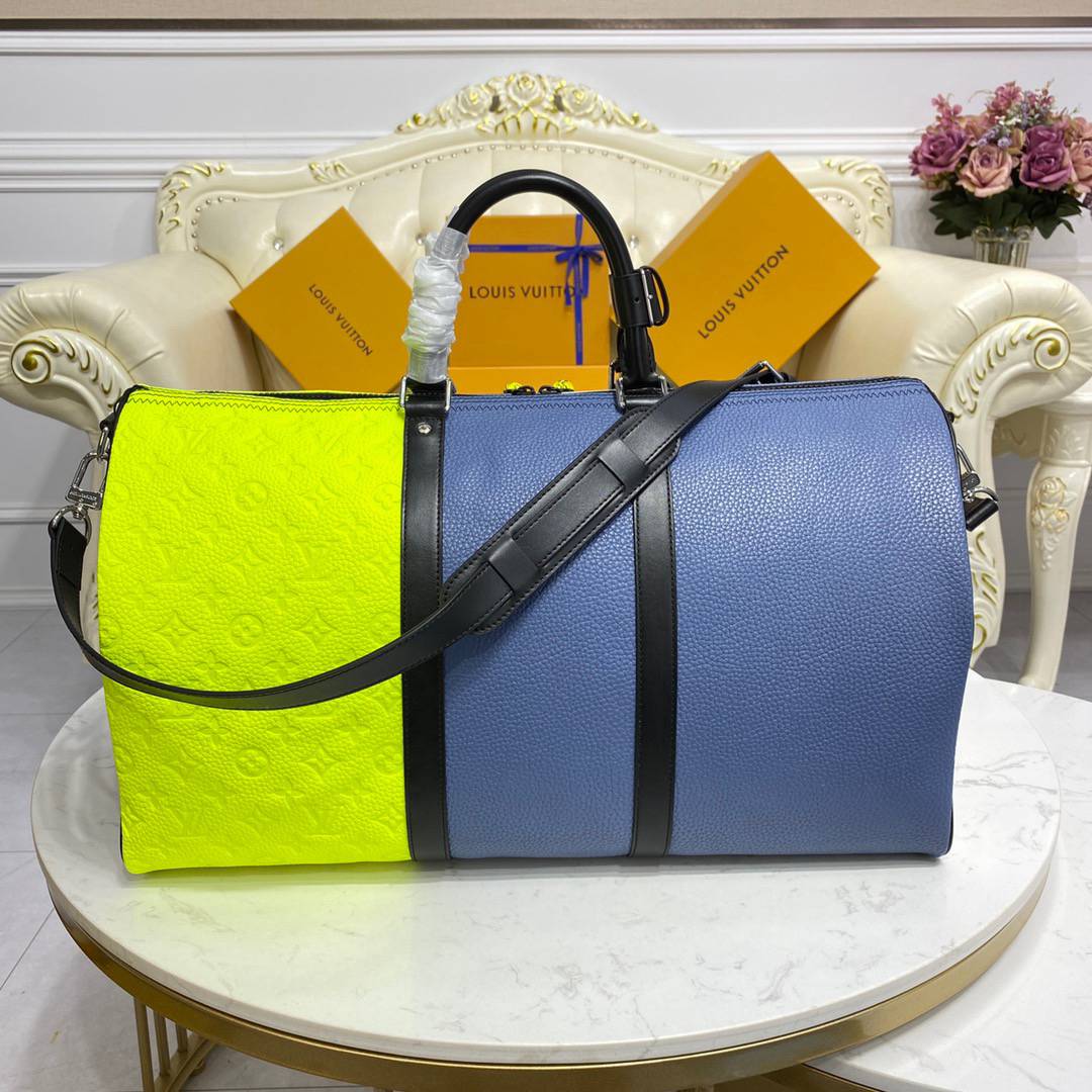 Louis Vuitton LV Men Monogram Taurillon Keepall Bandouliere 50 Travelling Bag Handbag M59922