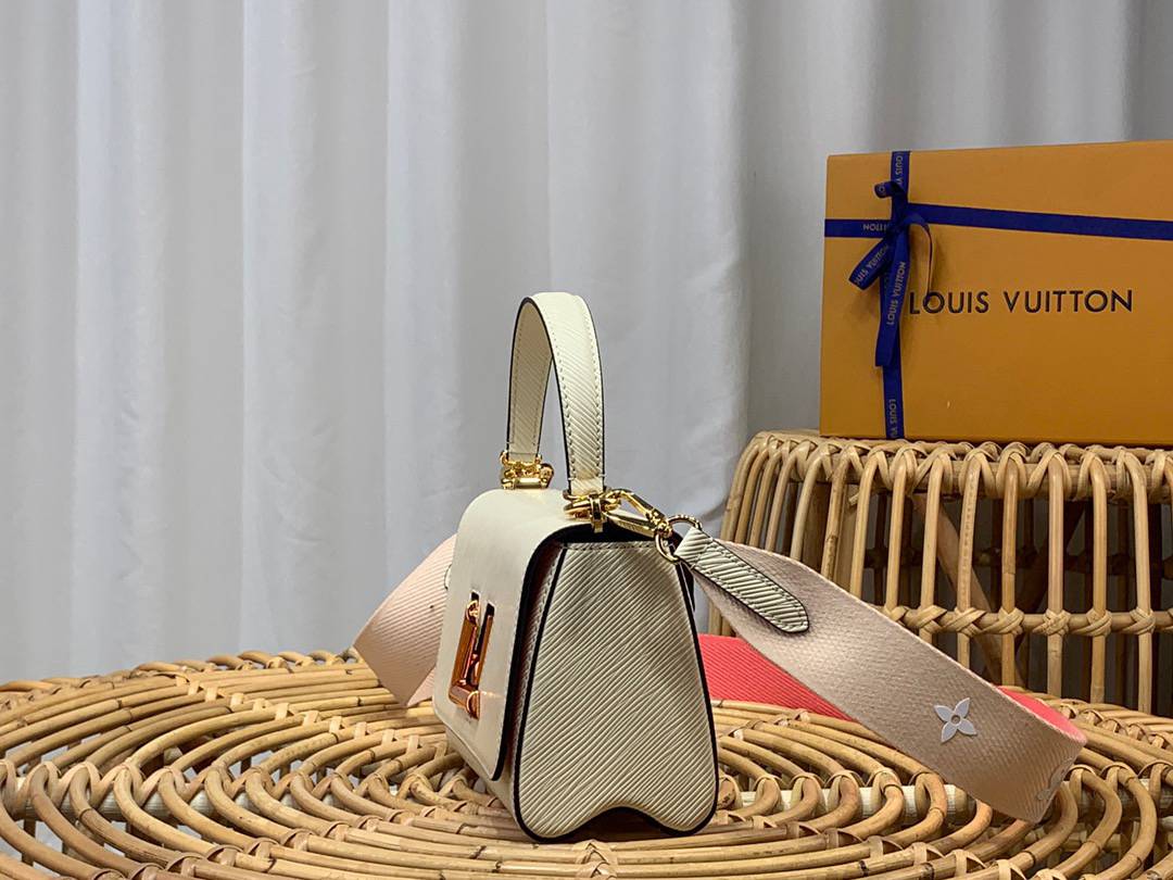 Louis Vuitton LV Epi Leather Twist Small Shoulder Bag Handbag M59687 Beige