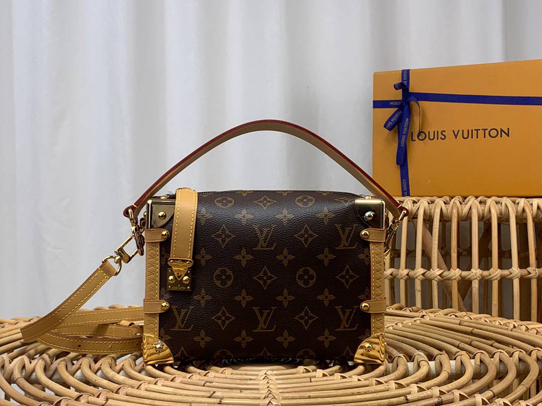 Louis Vuitton LV Monogram Canvas Side Trunk PM Bag Handbag M46358 Brown