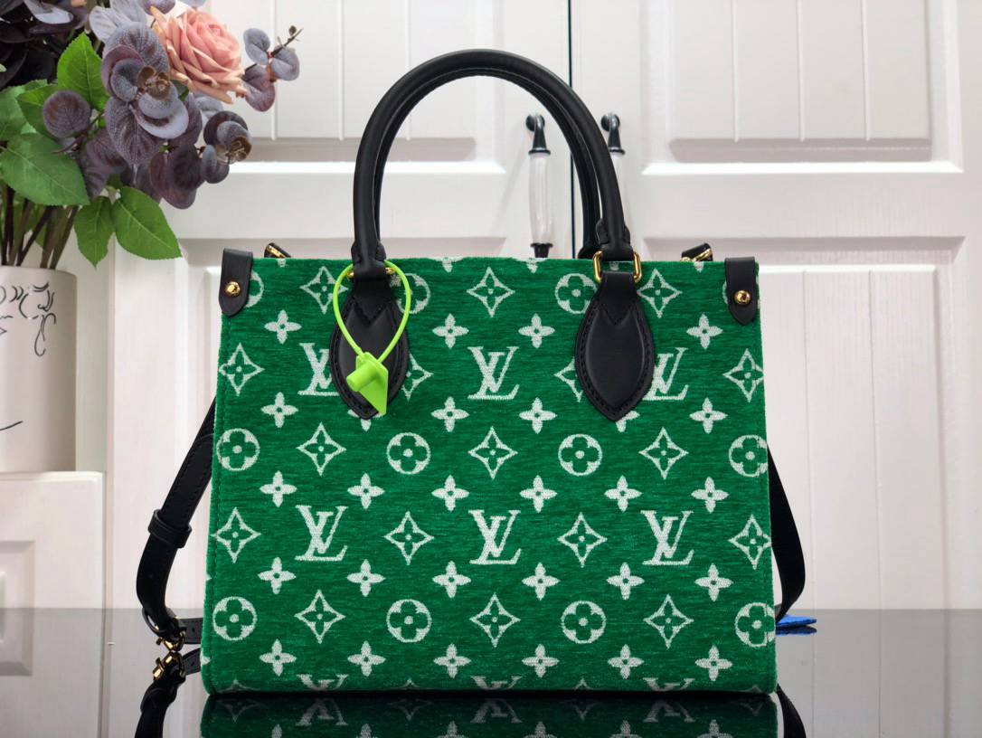 Louis Vuitton LV Match Onthego Small Bag Handbag with Monogram Velvet M46216 Green
