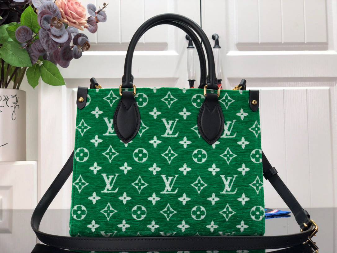 Louis Vuitton LV Match Onthego Small Bag Handbag with Monogram Velvet M46216 Green