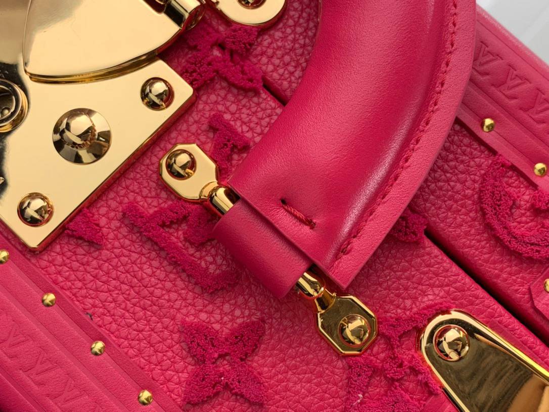 Louis Vuitton LV Monogram Valisette Tresor Box Bag Handbag M20468 Rose Red