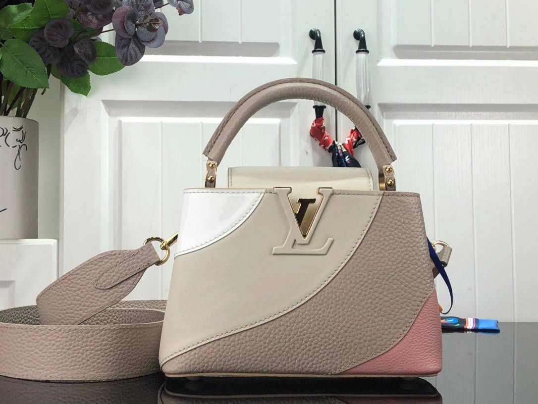 Louis Vuitton LV Taurillon Leather Capucines Mini Bag Handbag M59863 Multicolor