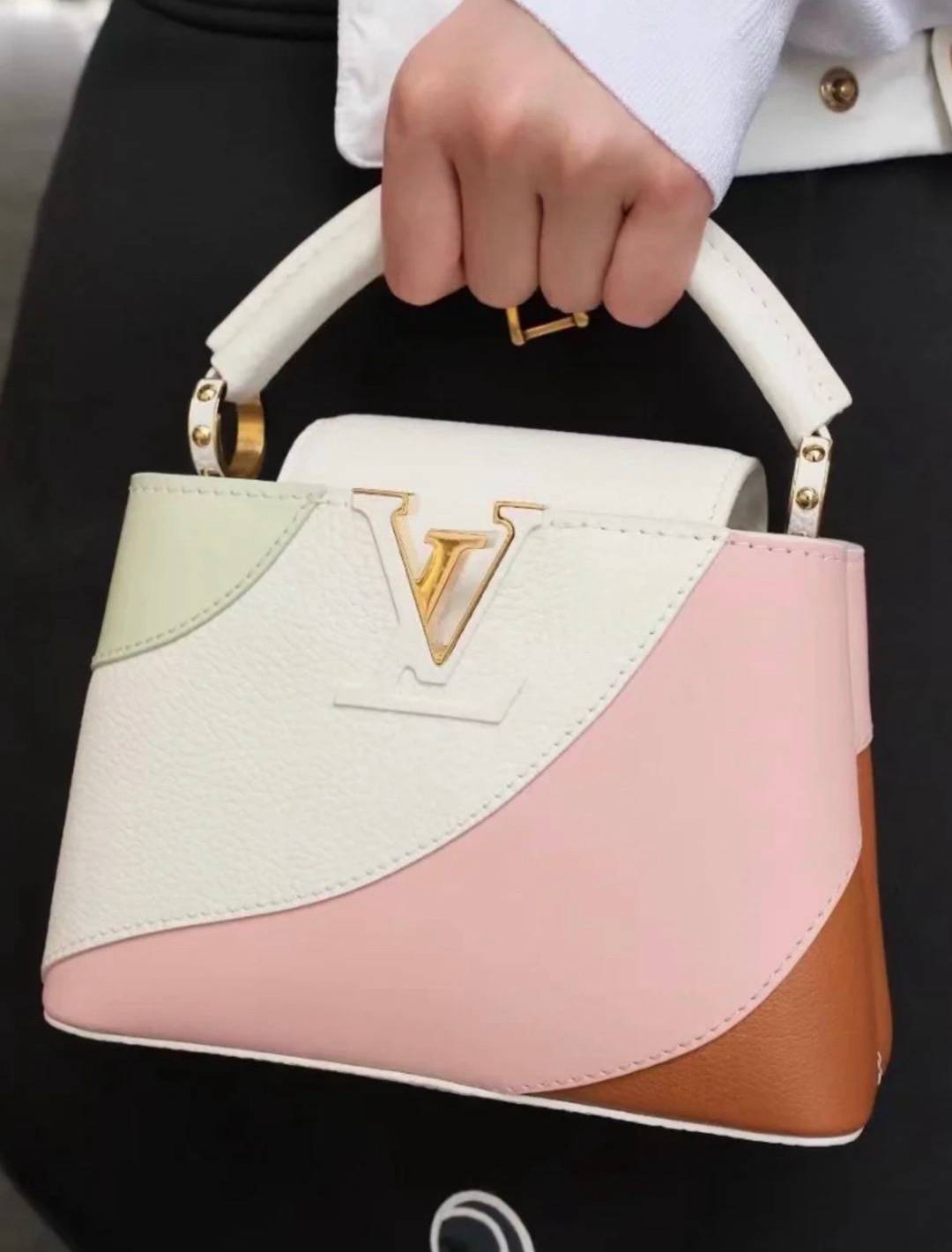 Louis Vuitton LV Taurillon Leather Capucines Mini Bag Handbag M59864 Multicolor