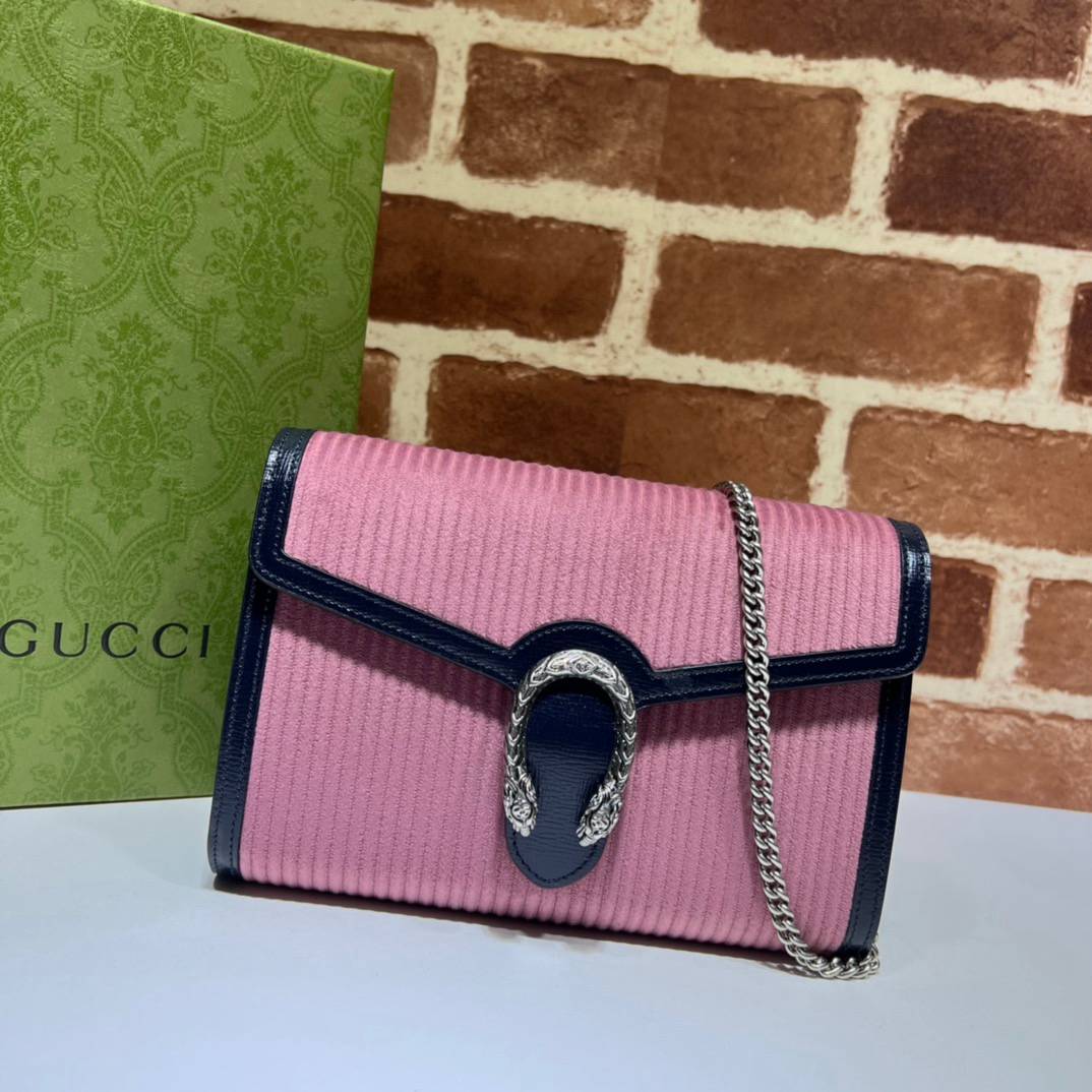 Gucci Dionysus Pink Corduroy Chain 401231 Bag