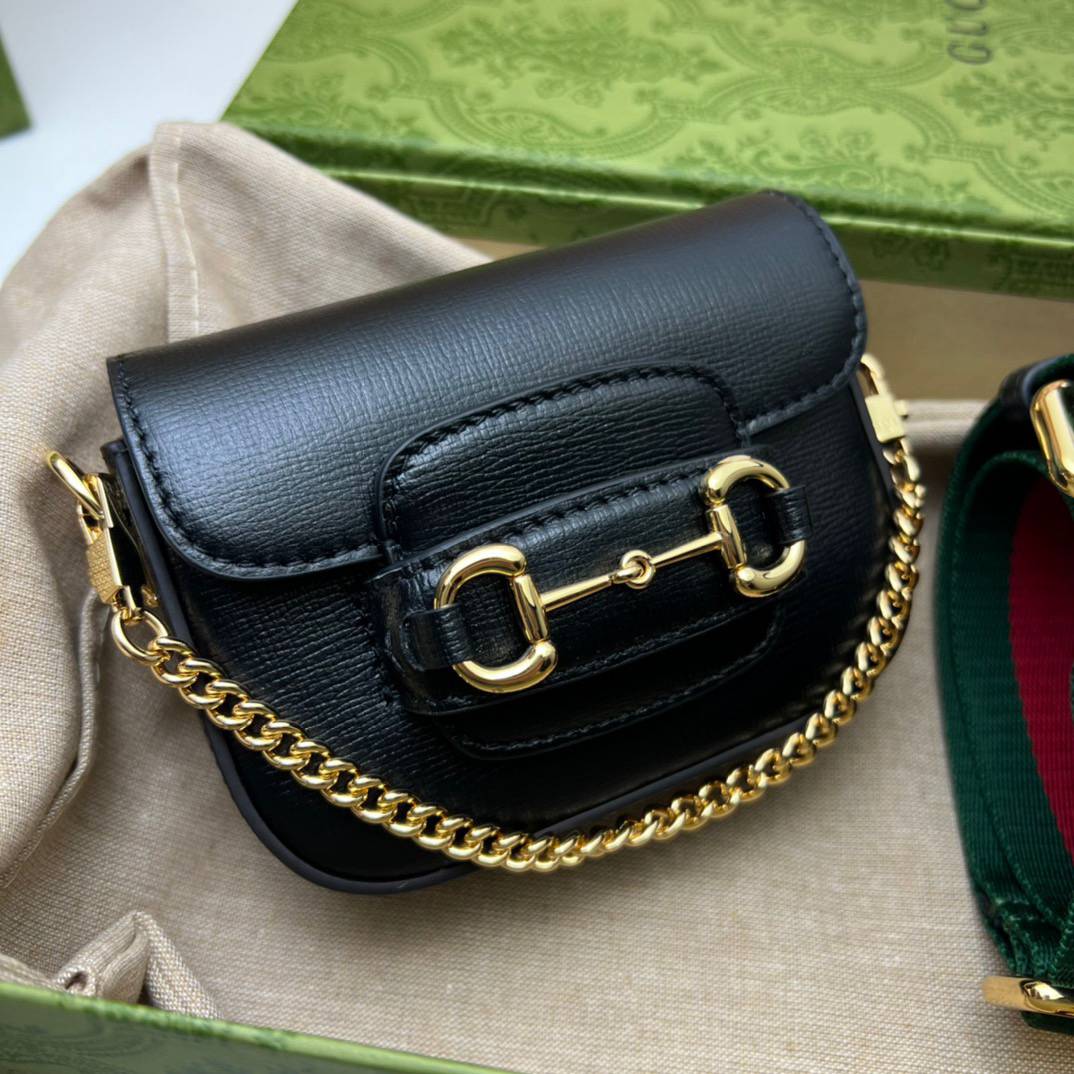 Gucci Horsebit 1955 Black Leather Wallet 699760 Bag