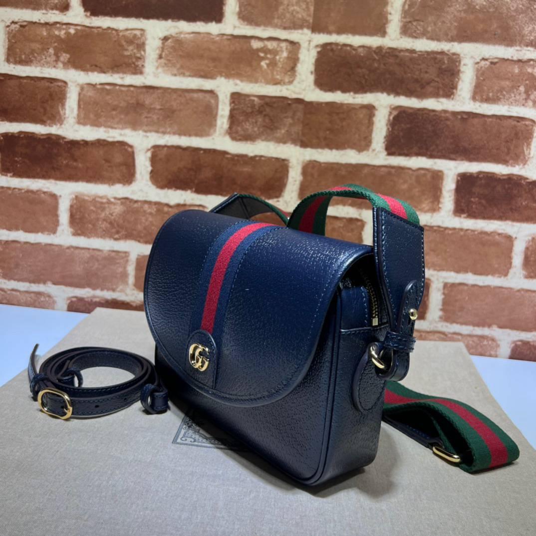 Gucci Ophidia Blue Leather Mini Shoulder 722117 Bag