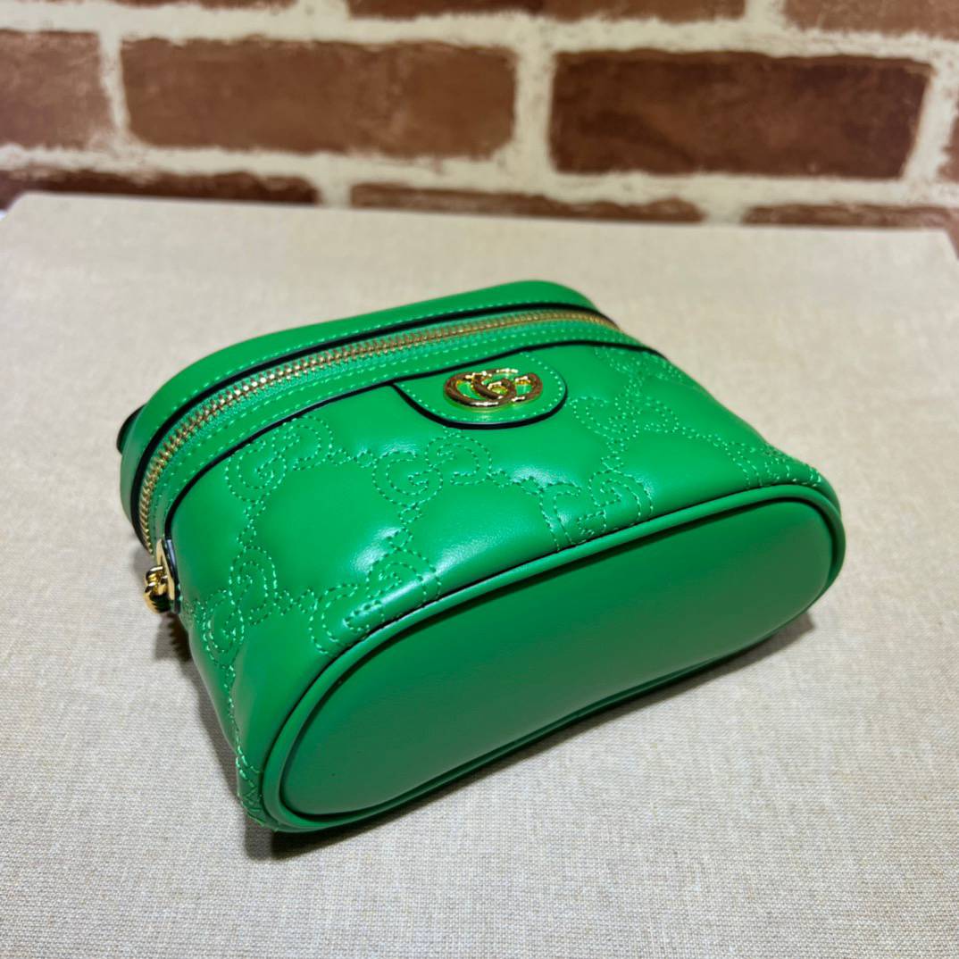 Gucci GG Matelasse Green Leather Mini Handle 723770 Bag