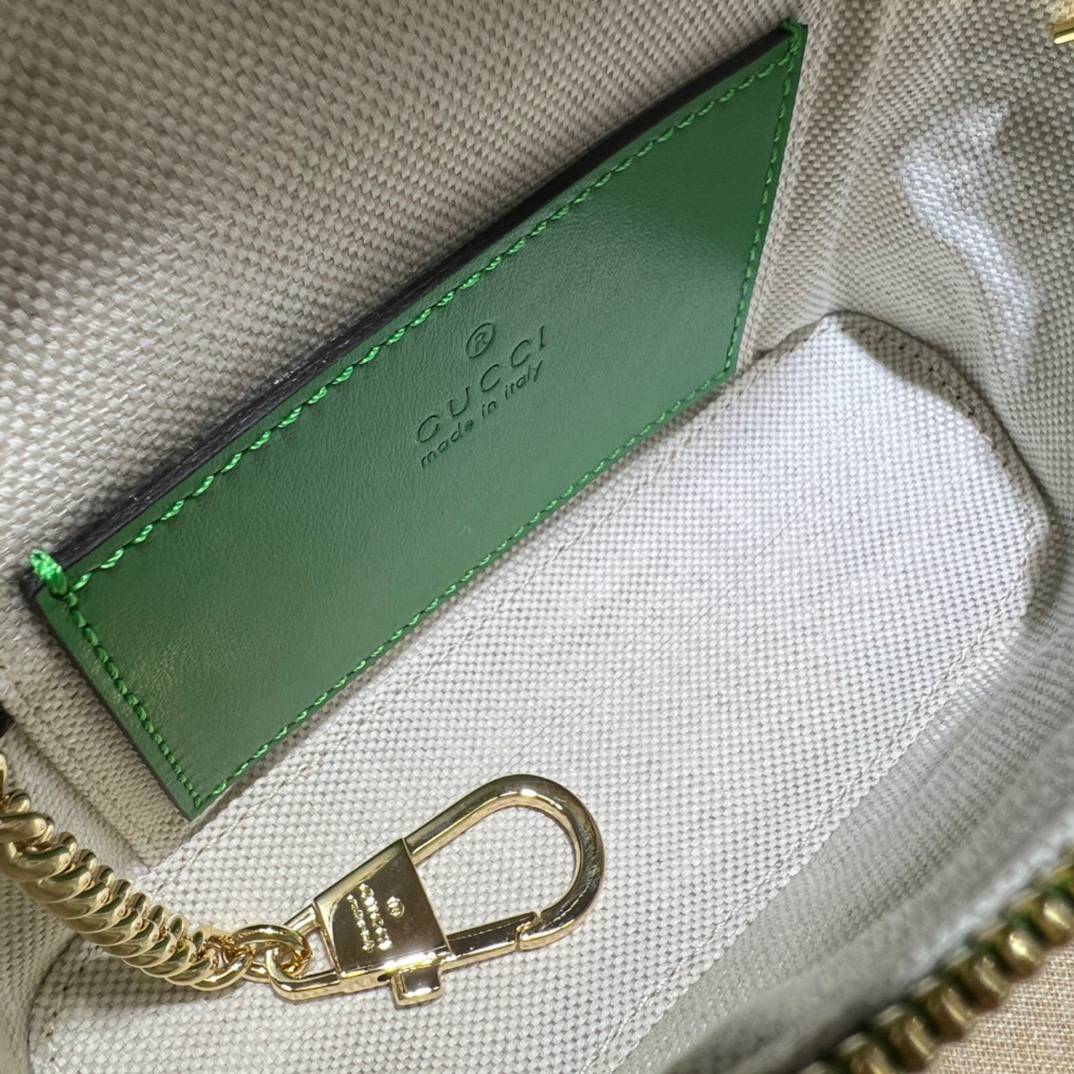 Gucci GG Matelasse Green Leather Mini Handle 723770 Bag