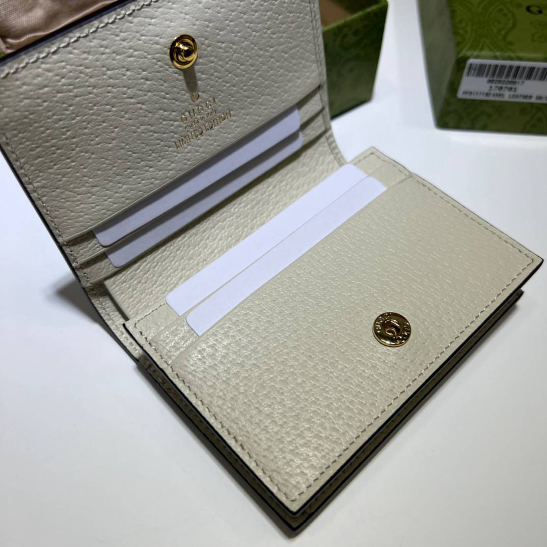 Gucci Ophidia White GG Supreme Canvas Card Holder 523155 Bag