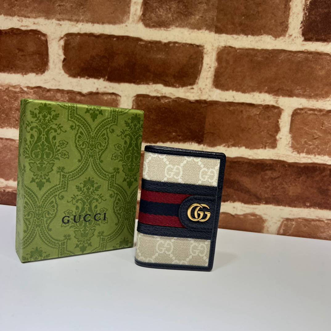 Gucci Blue GG Supreme Canvas Card Holder 706853 Bag