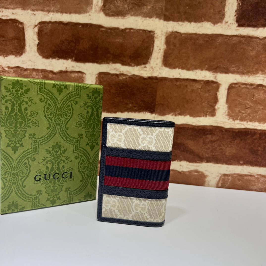 Gucci Blue GG Supreme Canvas Card Holder 706853 Bag