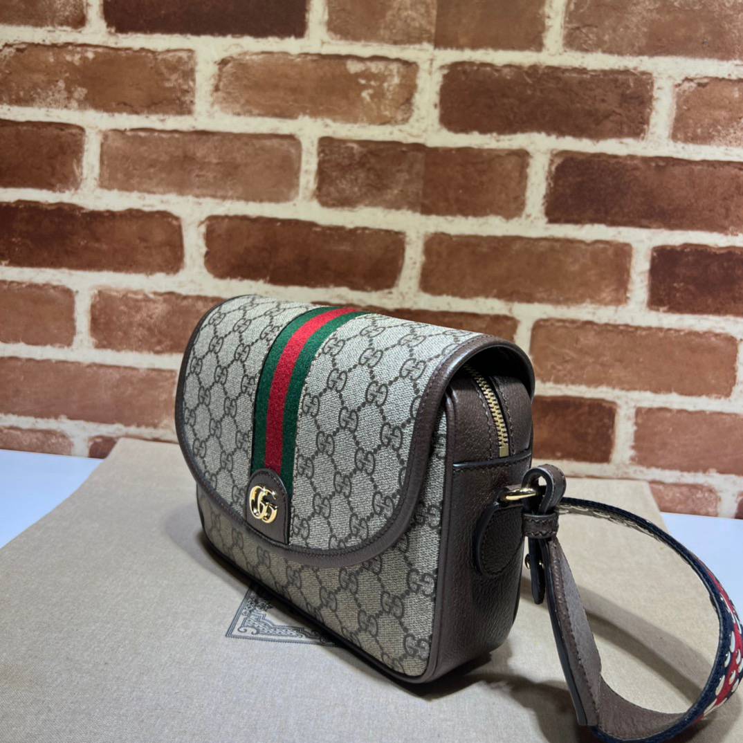 Gucci Ophidia Mini Coffe GG Supreme Canvas Shoulder 722117 Bag