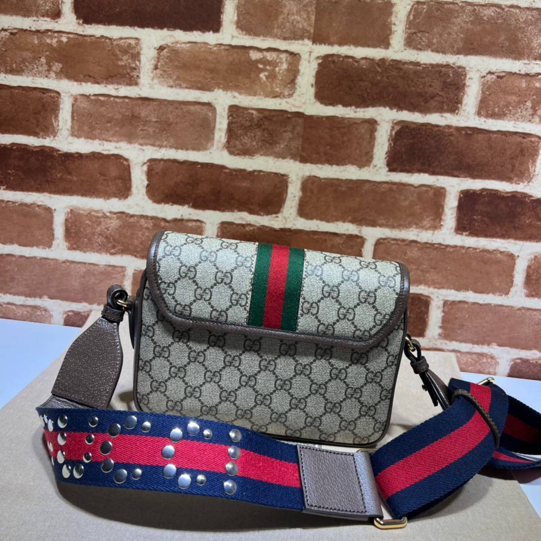 Gucci Ophidia Mini Coffe GG Supreme Canvas Shoulder 722117 Bag