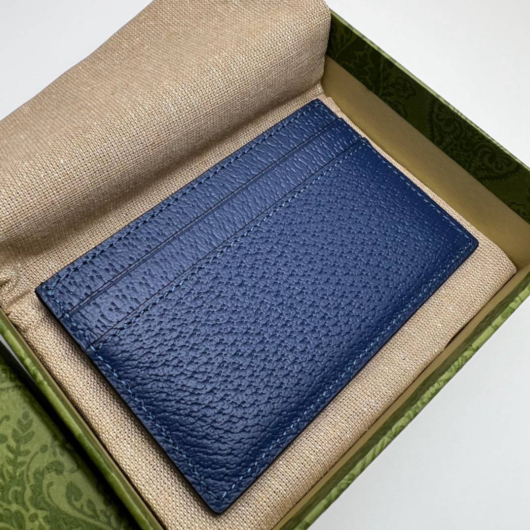 Gucci GG Marmont Blue Leather Card Case 657588 Bag