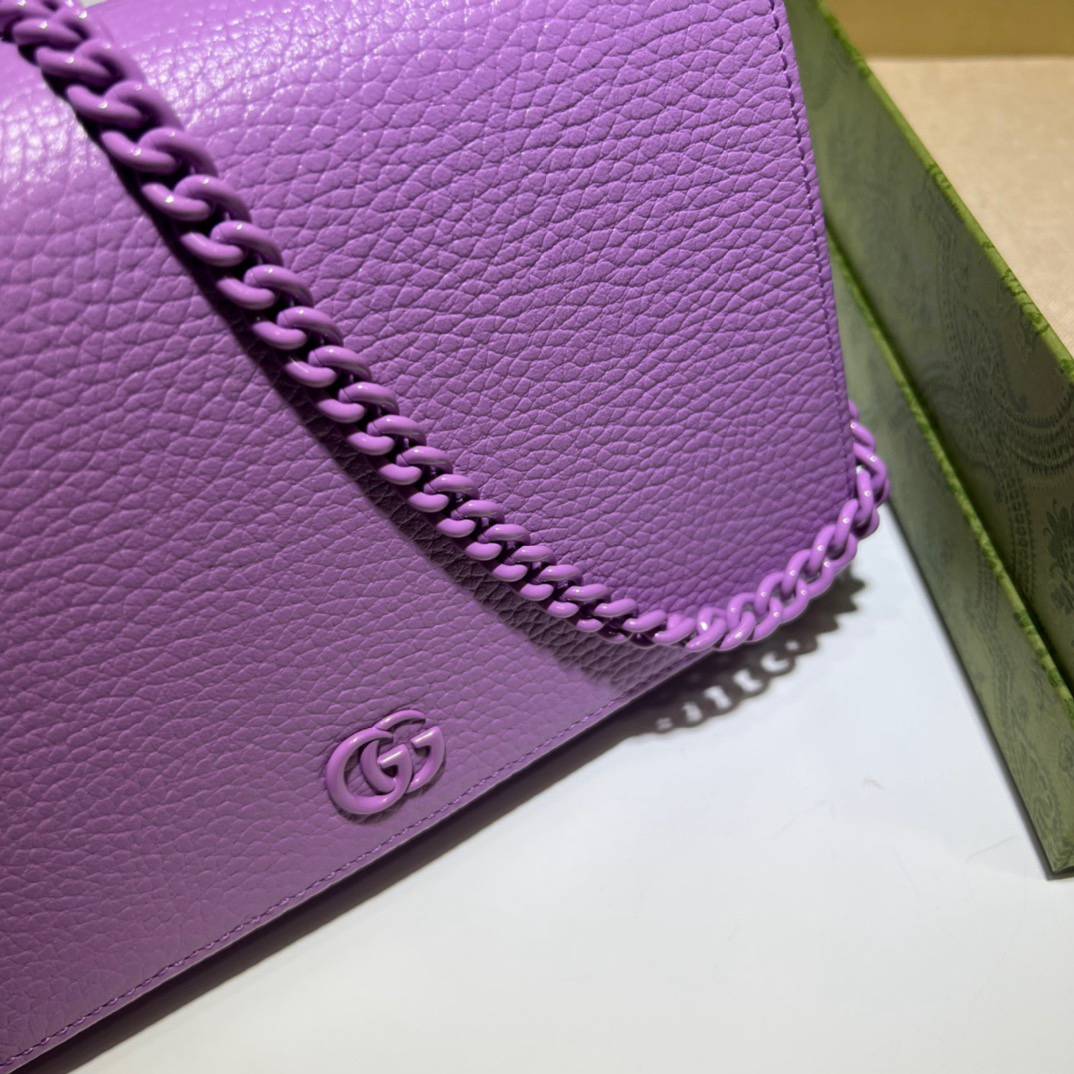 Gucci GG Marmont Light Purple Leather Chain 497985 Bag