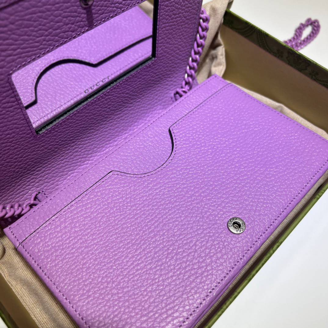 Gucci GG Marmont Light Purple Leather Chain 497985 Bag