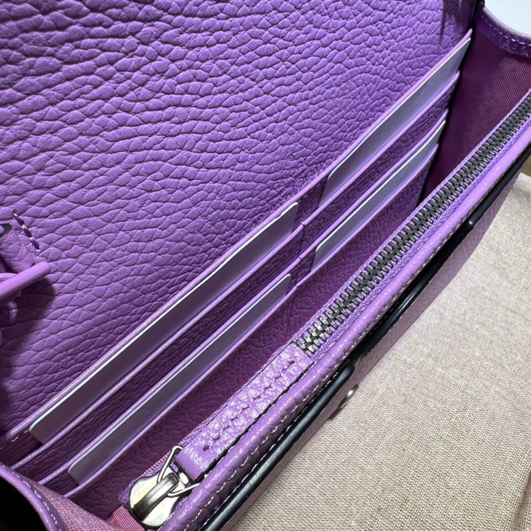 Gucci GG Marmont Light Purple Leather Chain 497985 Bag