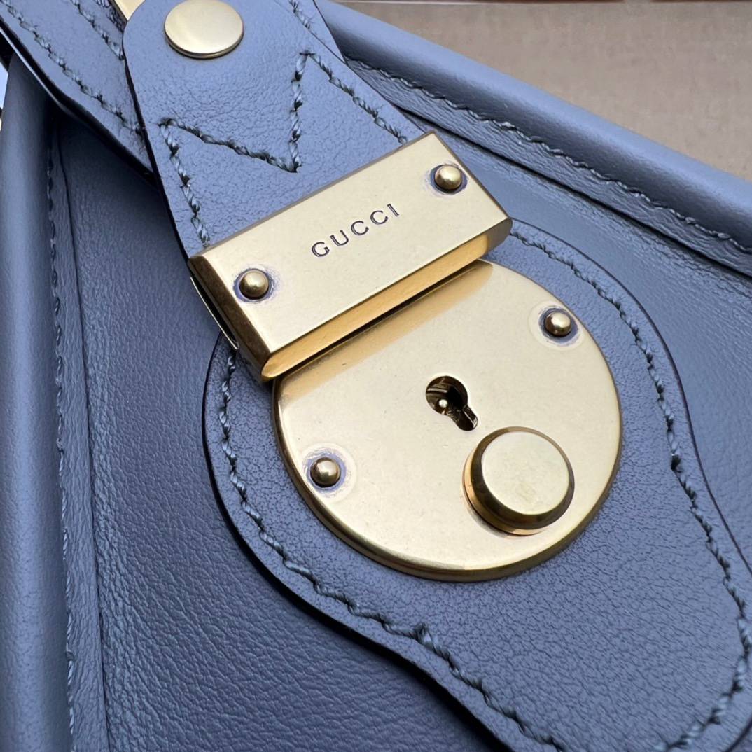 Gucci Grey Leather Mini Handle 715771 Bag