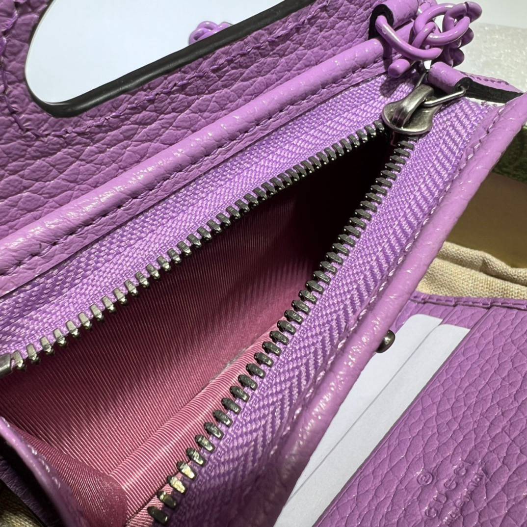 Gucci GG Marmont Light Purple Leather Card Case 701074 Bag