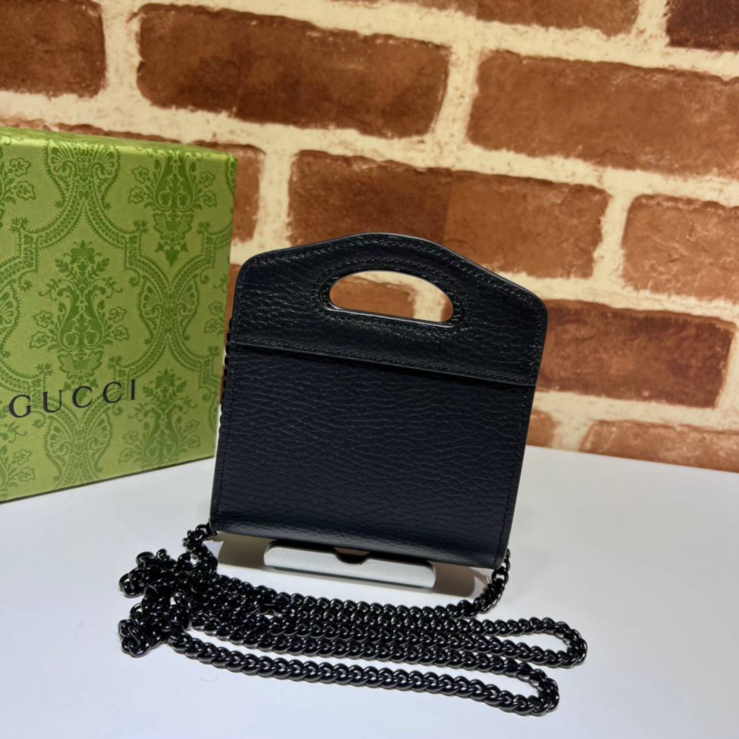 Gucci GG Marmont Black Leather Card Case 701074 Bag