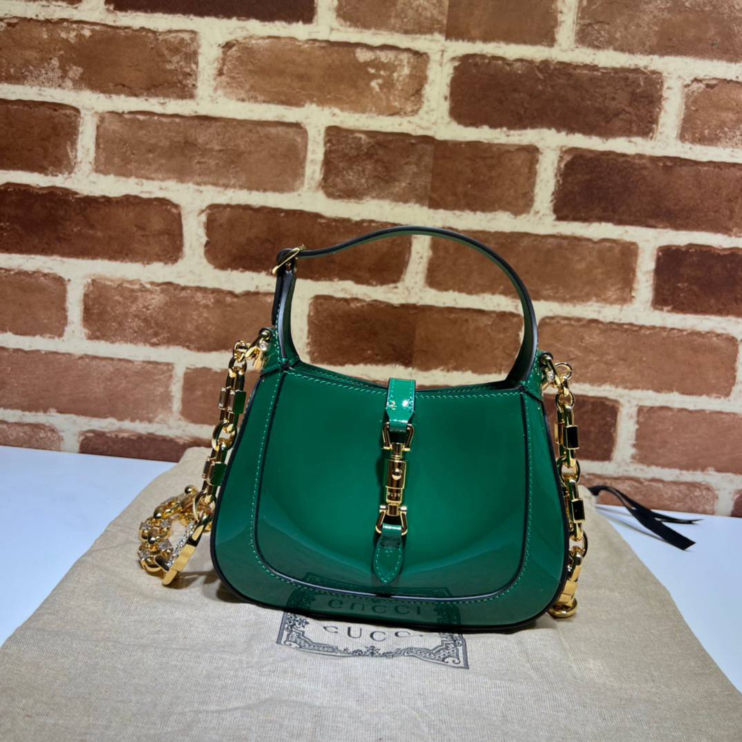 Gucci Jackie 1961 Green Patent Leather Mini Shoulder 699651 Bag