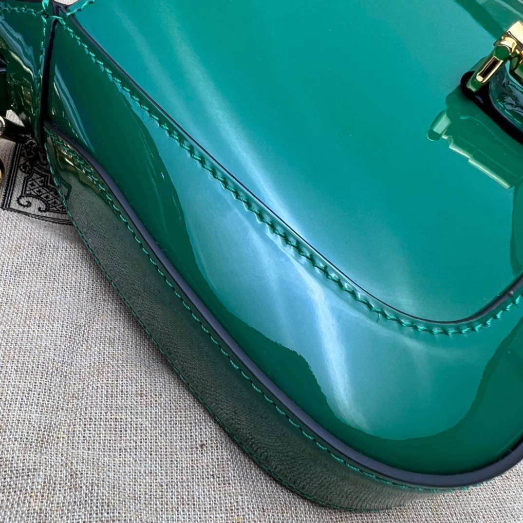 Gucci Jackie 1961 Green Patent Leather Mini Shoulder 699651 Bag