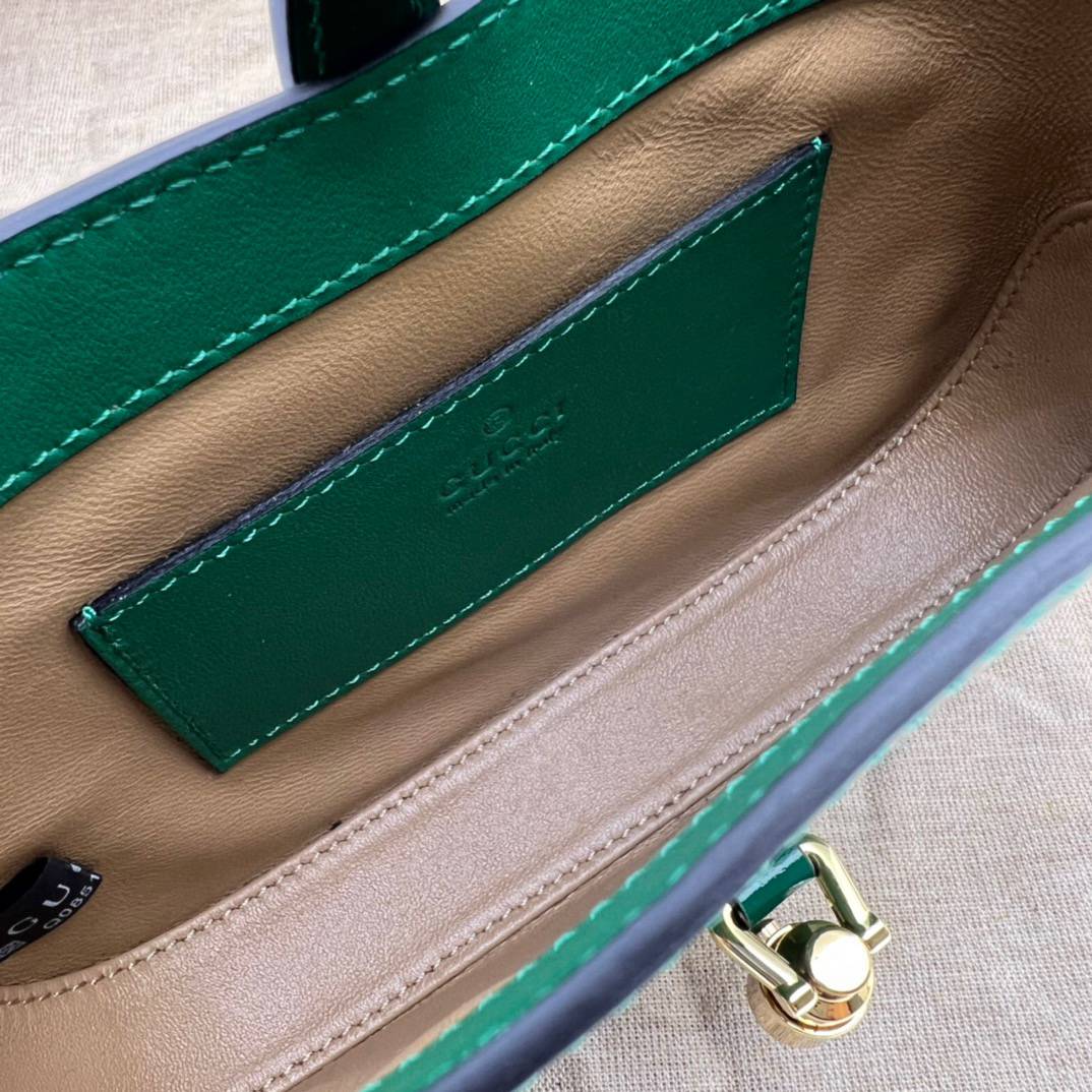 Gucci Jackie 1961 Green Patent Leather Mini Shoulder 699651 Bag