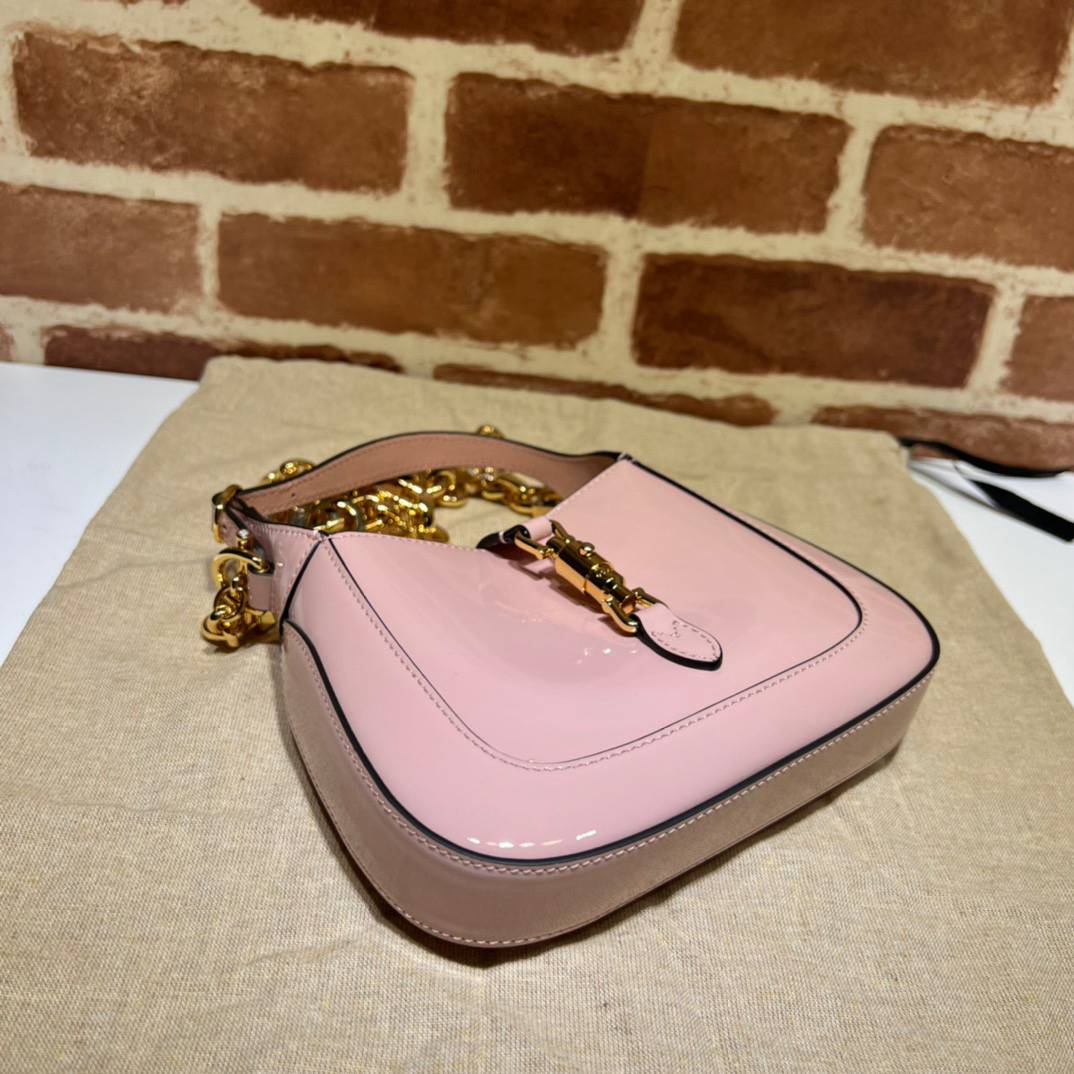 Gucci Jackie 1961 Light Pink Patent Leather Mini Shoulder 699651 Bag