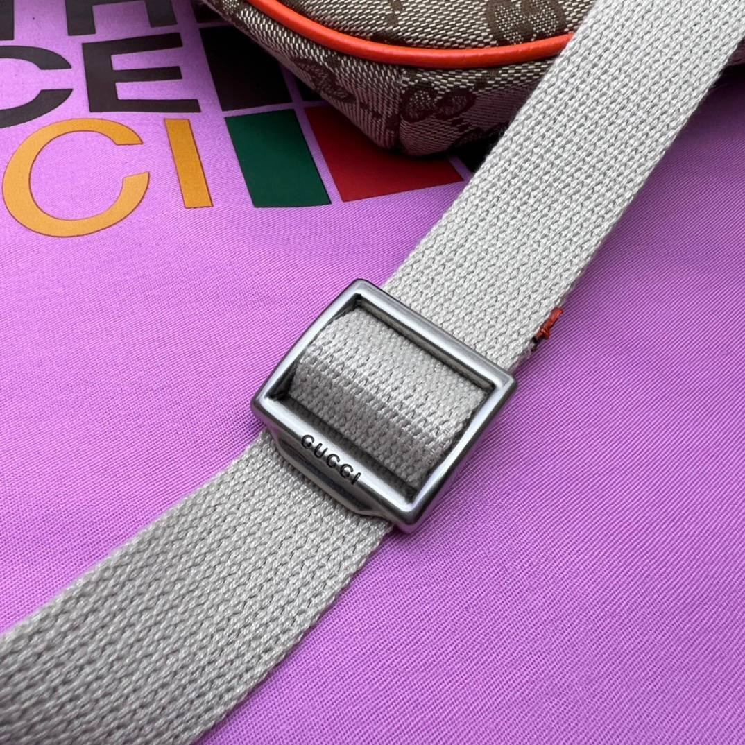 Gucci The North Face x Gucci Beige&Ebony GG Supreme Canvas with Apricot Orange Leather Belt 650299 Bag