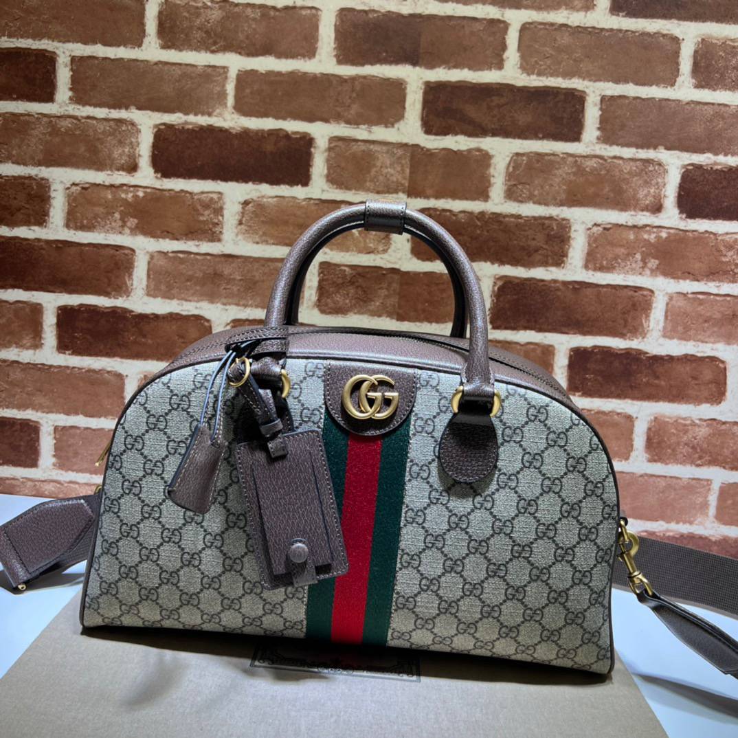 Gucci Gucci Savoy Beige&Ebony GG Supreme Canvas Medium Handle 723309 Bag