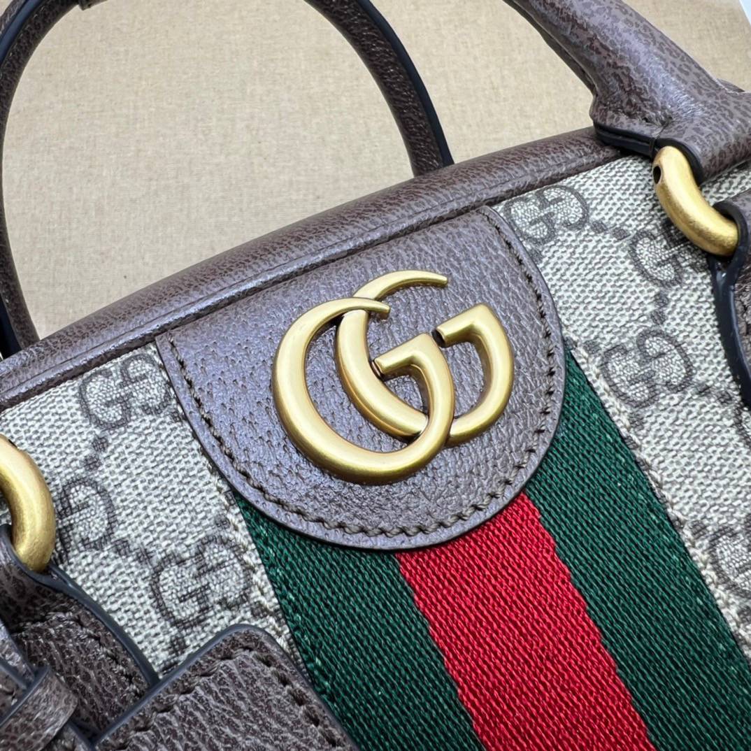 Gucci Gucci Savoy Beige&Ebony GG Supreme Canvas Medium Handle 723309 Bag