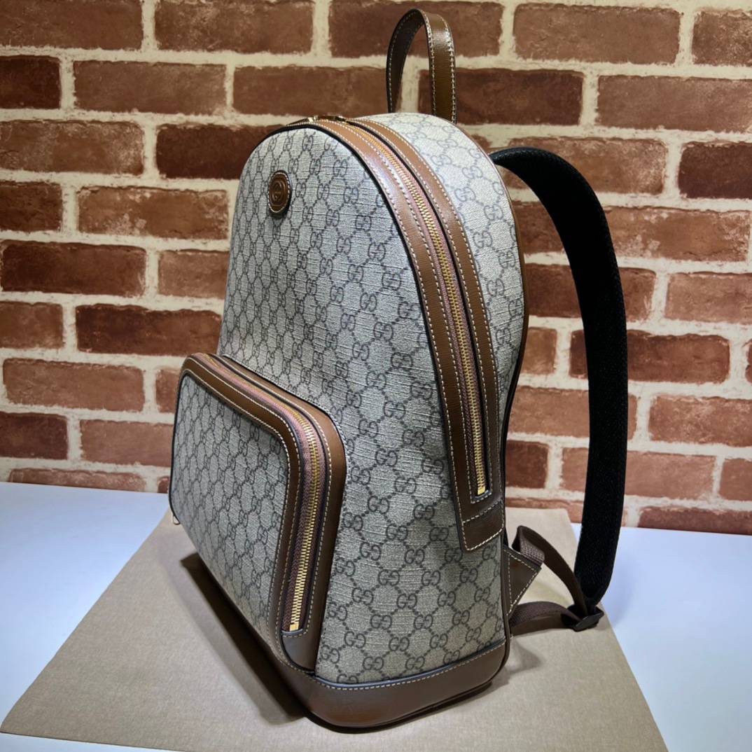 Gucci Coffee Brown GG Supreme Canvas Backpack 704017 Bag
