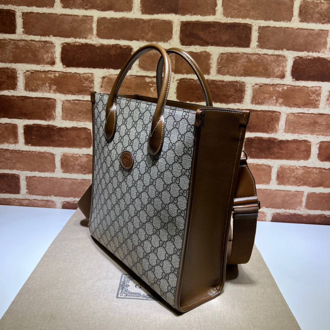 Gucci Beige&Ebony GG Supreme Canvas Small Tote 723308 Bag