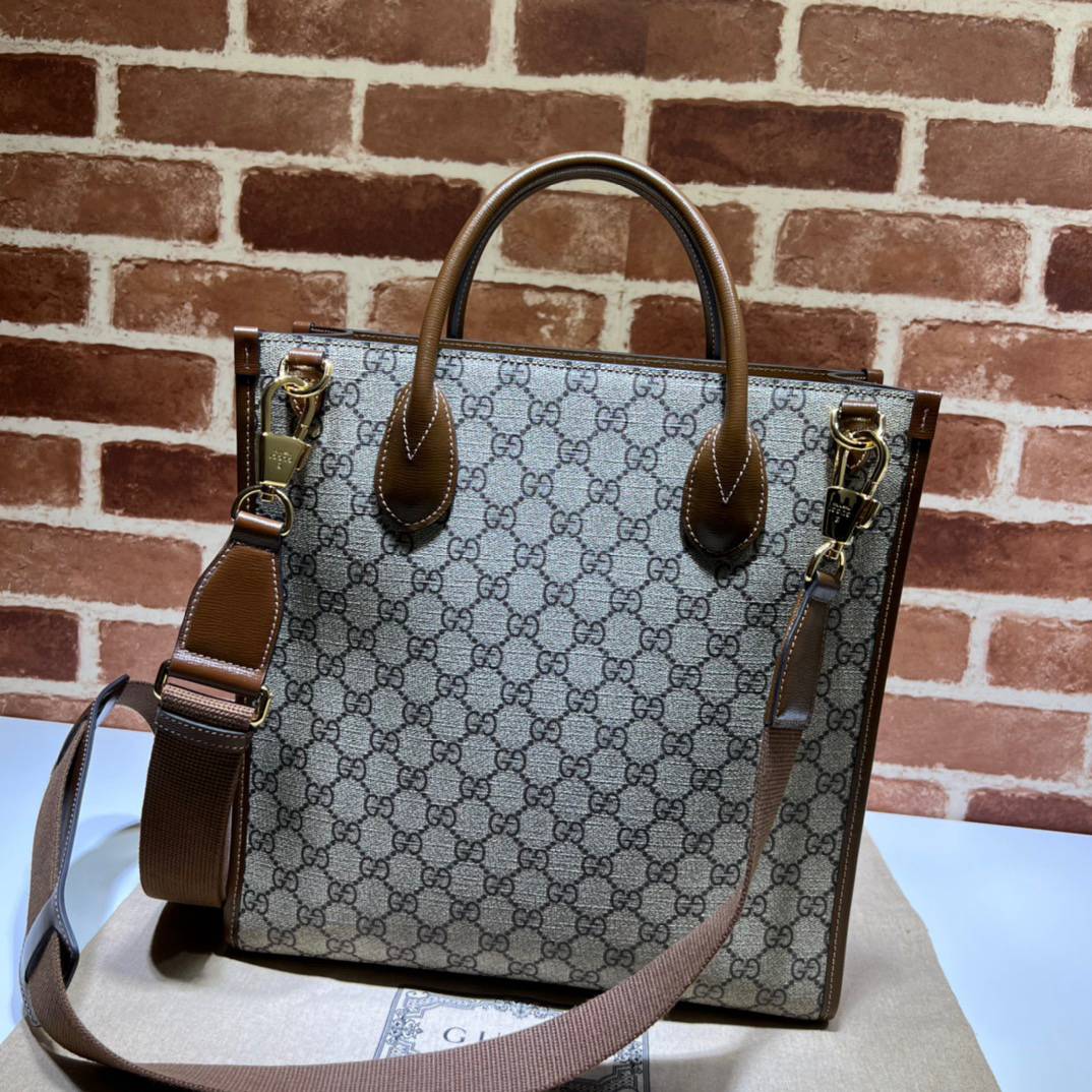 Gucci Beige&Ebony GG Supreme Canvas Small Tote 723308 Bag