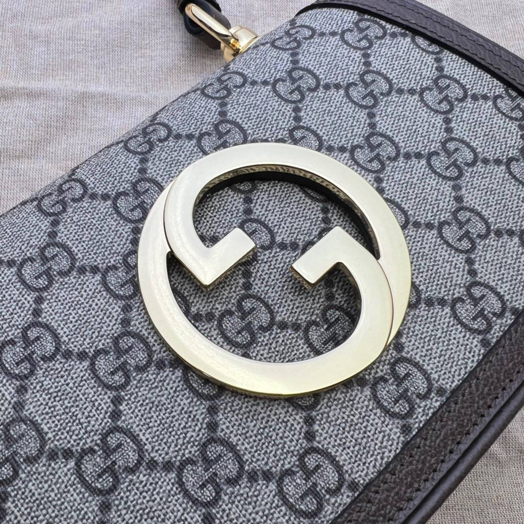 Gucci Gucci Blondie Beige&Ebony GG Supreme Canvas Mini Shoulder 724645 Bag